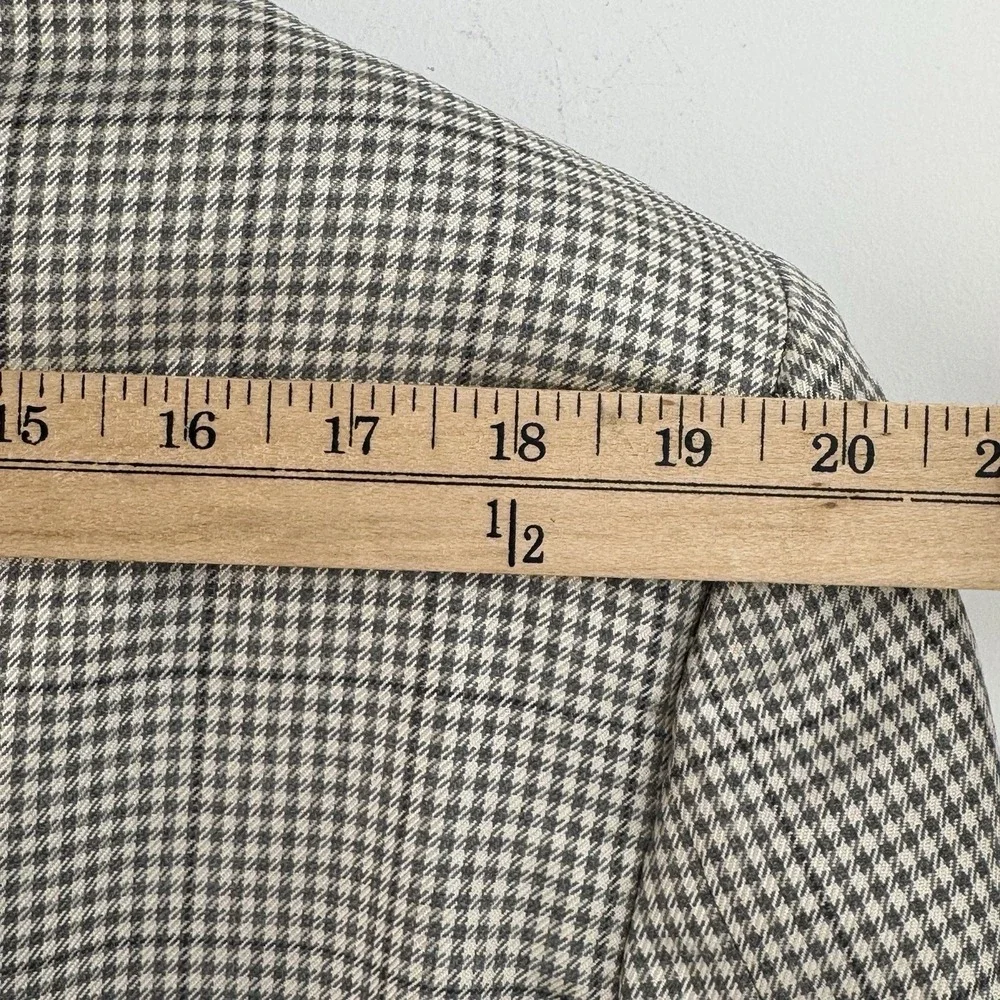 Brioni Roma Augusto Sport Coat Mens 44L Gray Houndstooth Wool Blazer Italy *FLAW